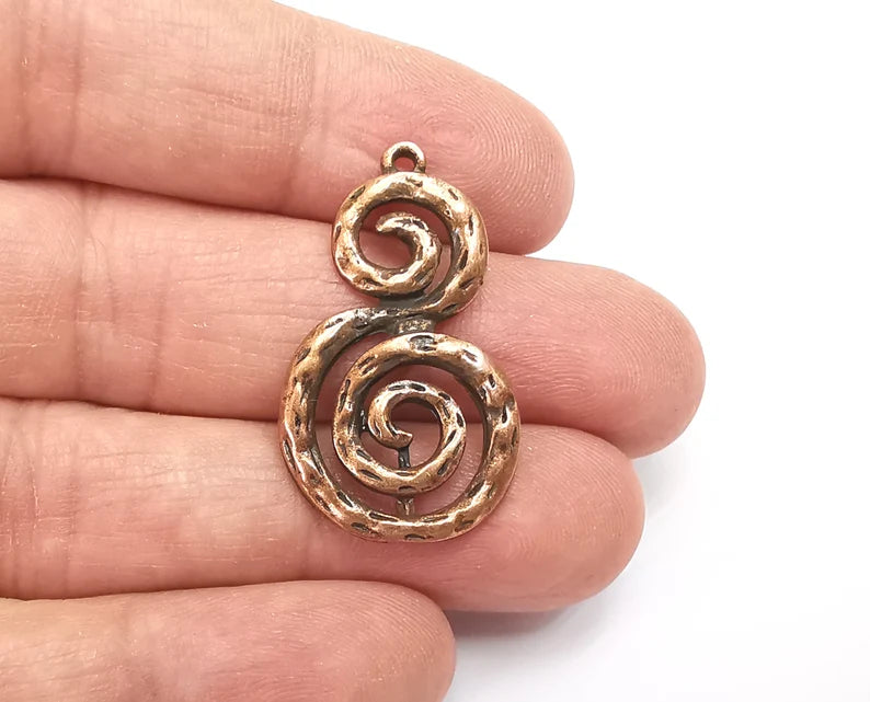 Swirl Charms Antique Copper Plated Charms (35x21mm) G27789