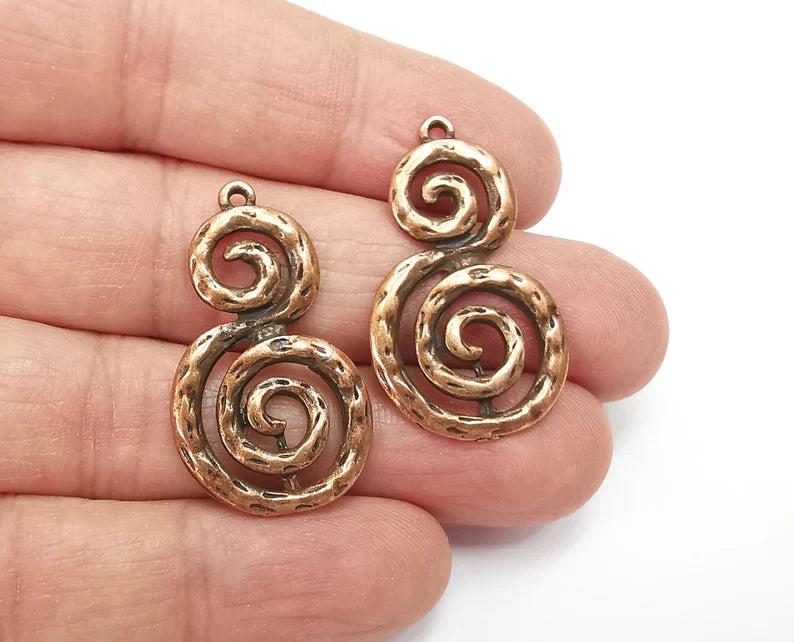 Swirl Charms Antique Copper Plated Charms (35x21mm) G27789