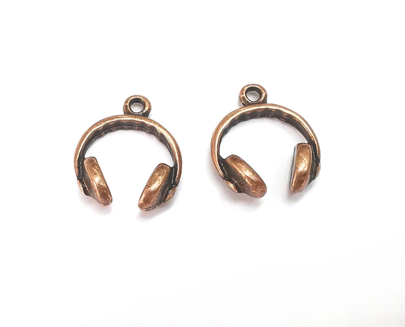 Headset Charms Antique Copper Plated Charms (25x21mm) G27790