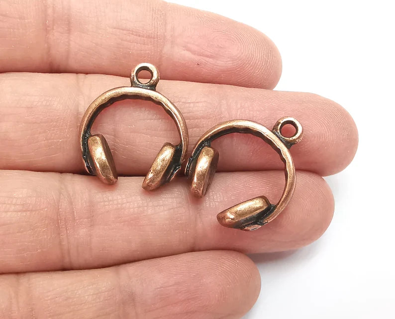 Headset Charms Antique Copper Plated Charms (25x21mm) G27790