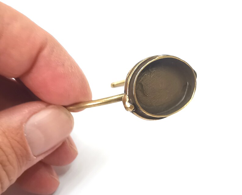 Bracelet Blanks Cuff Blanks Adjustable Bracelet Blank Antique Bronze Plated Brass ( 25x18mm Blanks ) G27934