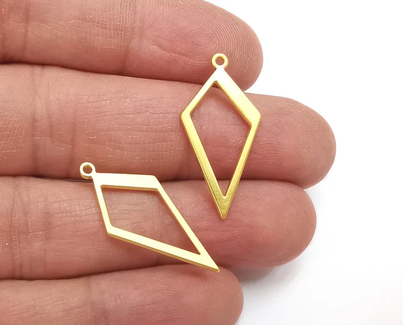 Rhombus Charms Gold Plated Charm (30x14mm) G27796