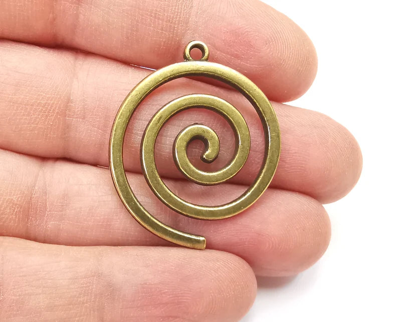 Swirl Spirals Charms Antique Bronze Plated Charms (36x30mm) G27797