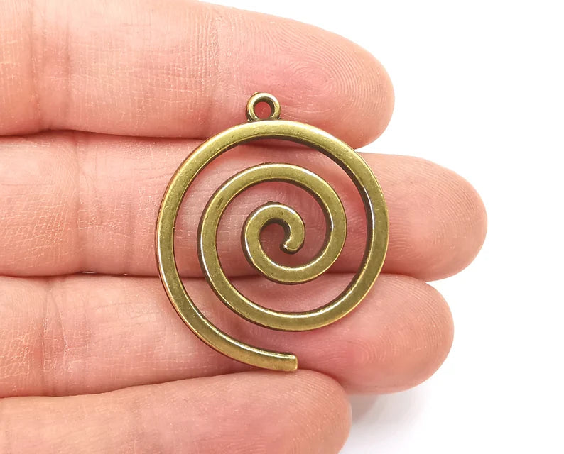 Swirl Spirals Charms Antique Bronze Plated Charms (36x30mm) G27797