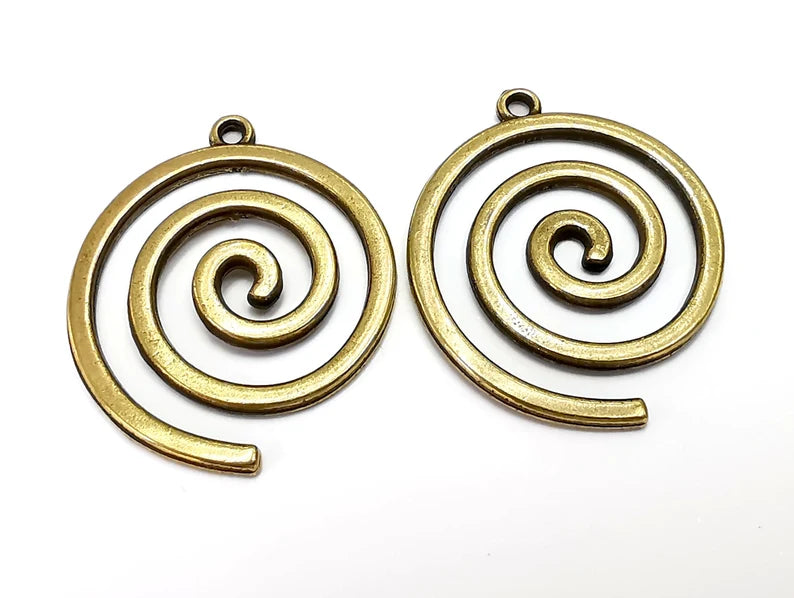 Swirl Spirals Charms Antique Bronze Plated Charms (36x30mm) G27797