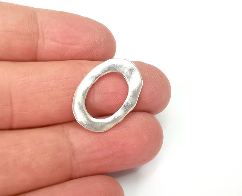 Oval Connector Findings Antique Silver Plated Findings (23x16mm) G27937