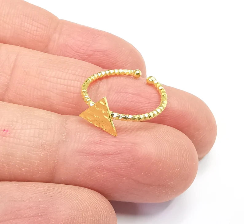 Stamping Ring Blanks, Gold Plated Sterling Silver, Engraving Blank, Statement Rings, Adjustable Nameplate Ring 925 Solid Silver 8mm G30284