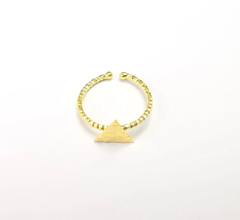 Stamping Ring Blanks, Gold Plated Sterling Silver, Engraving Blank, Statement Rings, Adjustable Nameplate Ring 925 Solid Silver 8mm G30284