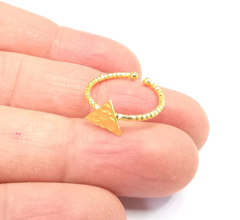 Stamping Ring Blanks, Gold Plated Sterling Silver, Engraving Blank, Statement Rings, Adjustable Nameplate Ring 925 Solid Silver 8mm G30284