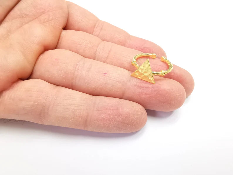 Stamping Ring Blanks, Gold Plated Sterling Silver, Engraving Blank, Statement Rings, Adjustable Nameplate Ring 925 Solid Silver 13mm G30260