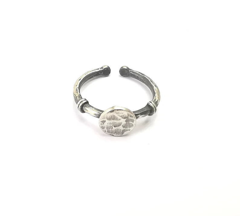 Stamping Ring Blanks, Sterling Silver Engraving Blank, Statement Rings, Adjustable Nameplate Ring, 925 Solid Silver 8mm G30282