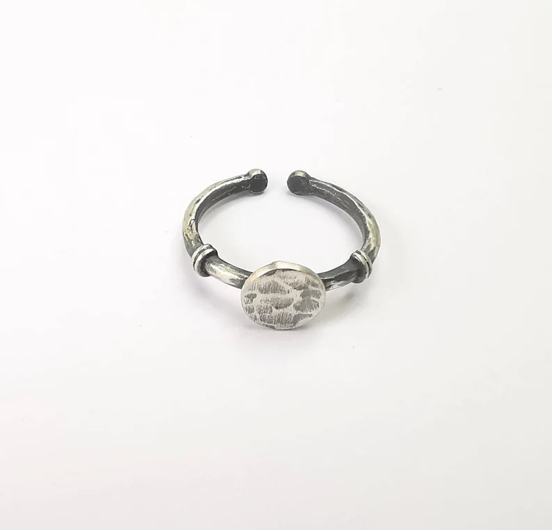 Stamping Ring Blanks, Sterling Silver Engraving Blank, Statement Rings, Adjustable Nameplate Ring, 925 Solid Silver 8mm G30282