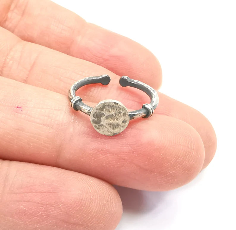 Stamping Ring Blanks, Sterling Silver Engraving Blank, Statement Rings, Adjustable Nameplate Ring, 925 Solid Silver 8mm G30282