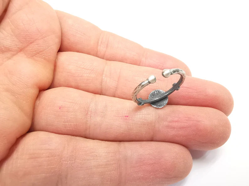 Stamping Ring Blanks, Sterling Silver Engraving Blank, Statement Rings, Adjustable Nameplate Ring, 925 Solid Silver 8mm G30282