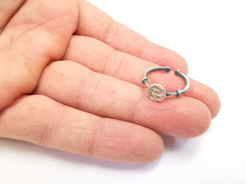 Stamping Ring Blanks, Sterling Silver Engraving Blank, Statement Rings, Adjustable Nameplate Ring, 925 Solid Silver 8mm G30282