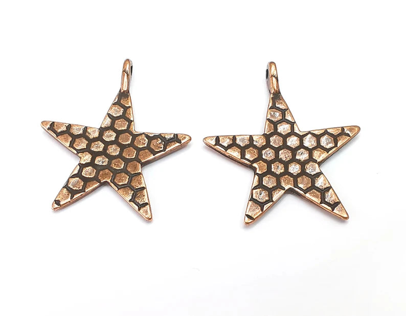 Star Charms Pendant Antique Copper Plated Pendant (35x29mm) G27830