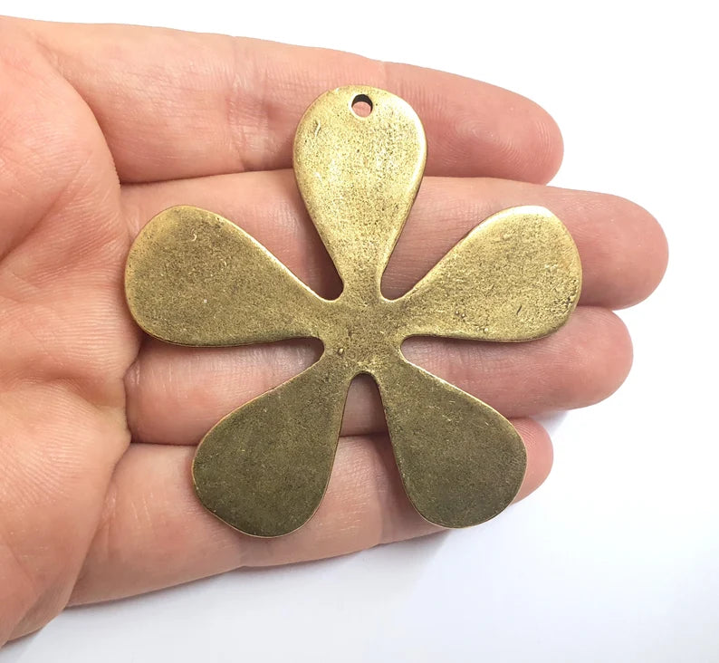 Flower Charms Antique Bronze Plated Charms (61mm) G27835