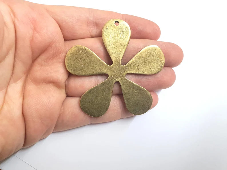 Flower Charms Antique Bronze Plated Charms (61mm) G27835