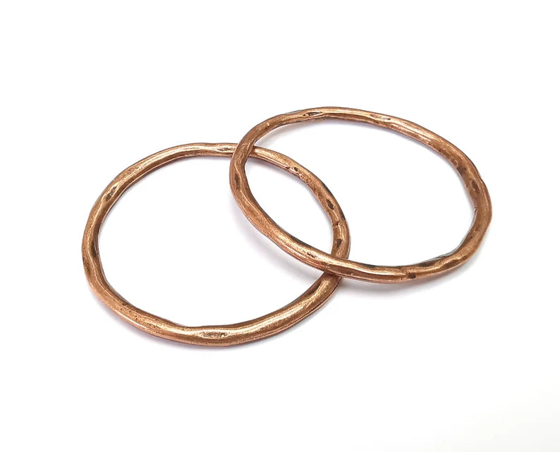 Hoop Circle Connector Antique Copper Plated Connector Findings (46mm) G27837