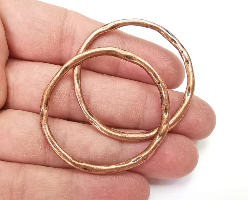 Hoop Circle Connector Antique Copper Plated Connector Findings (46mm) G27837