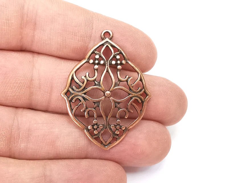 Flower Charms Antique Copper Plated Charms (41x31mm) G27836
