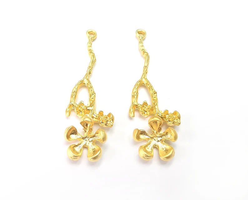 Flower Charm Gold Plated Charms (61x20mm) G27850