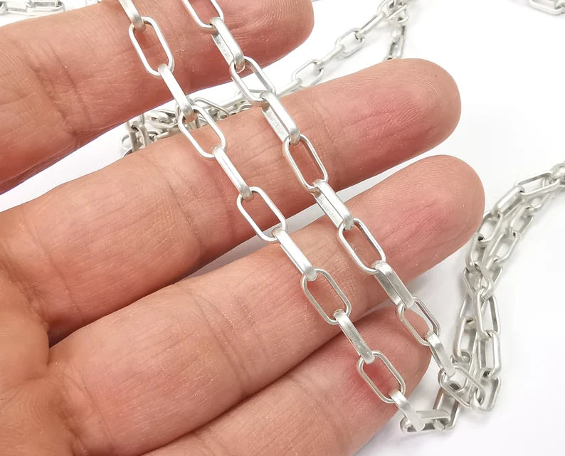 Antique Silver Large Cable Chain (10x5 mm) Antique Silver Plated Cable Chain G27853