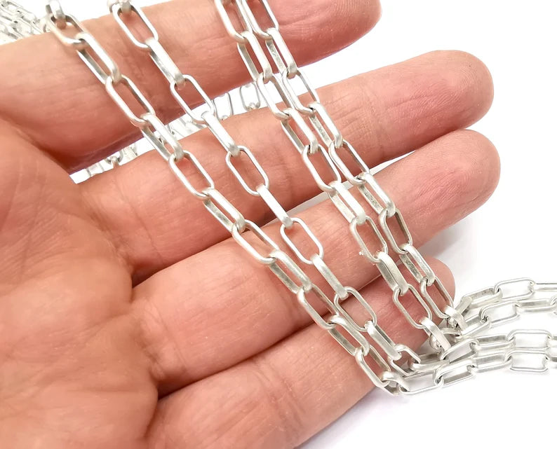 Antique Silver Large Cable Chain (10x5 mm) Antique Silver Plated Cable Chain G27853