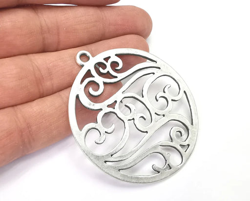 Branch Filigree Pendant Antique Silver Plated Pendant (60x53mm) G27855