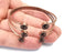 Wire Bracelet Brass Cuff Blank Bezel Glass Cone Cabochon Base Adjustable Antique Copper Plated Brass (7mm Blanks ) G27975