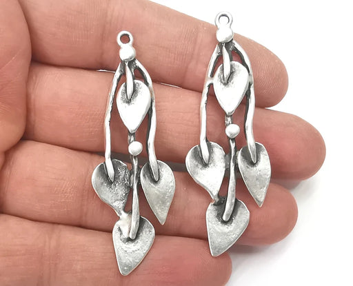 Leaf Branch Charms Antique Silver Plated Charms (60x22mm) G27874