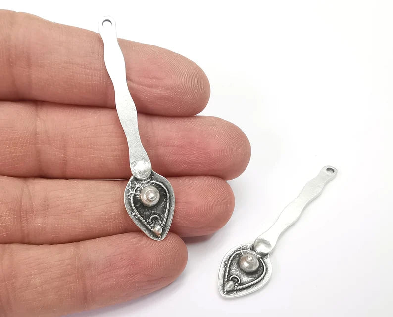 Spoon Charms Antique Silver Plated Charms (56x13mm) G27876