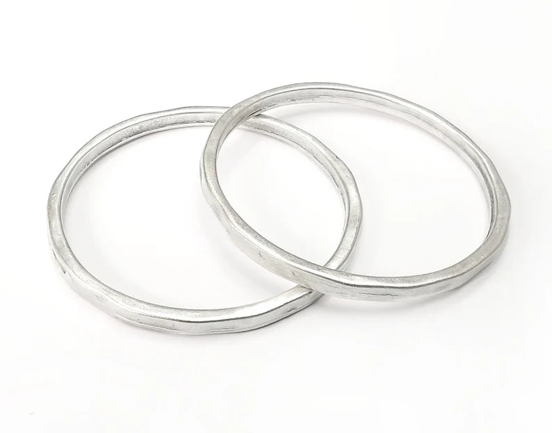 Silver Circle Connector Antique Silver Plated Circle (48mm) G27882