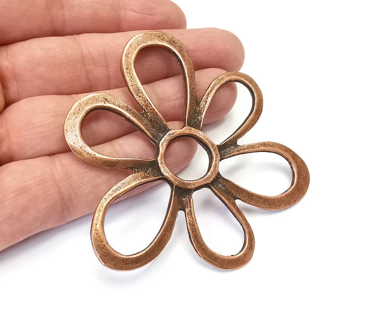 Flower Charms Pendant Antique Copper Plated Charms (75mm) G27986