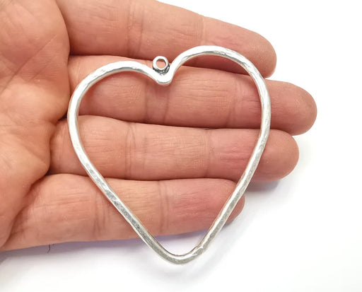Heart Pendant Antique Silver Plated Pendant (62x62mm) G27988