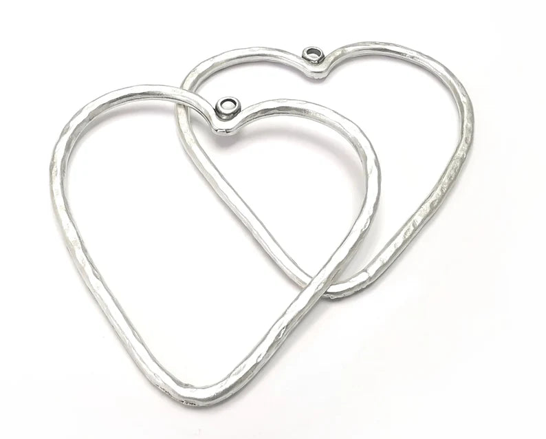 Heart Pendant Antique Silver Plated Pendant (62x62mm) G27988