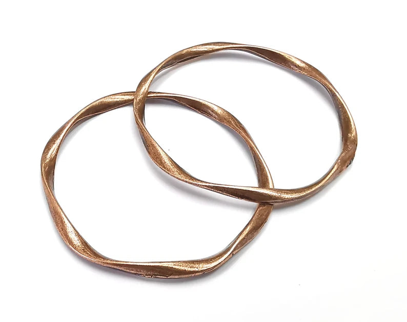 Hoop Circle Connector Antique Copper Plated Connector Findings (41mm) G27911