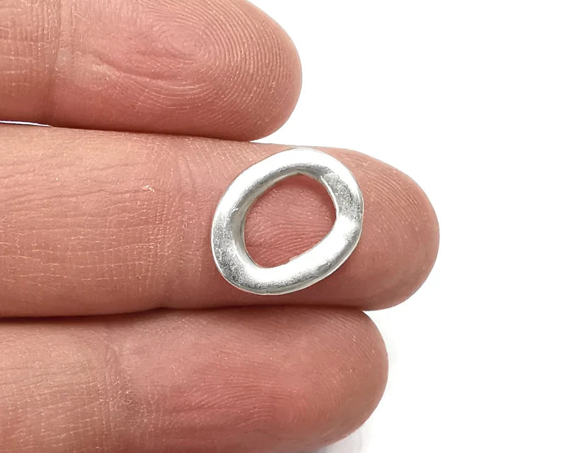 Oval Hoop Connector Findings Antique Silver Plated Findings (17x13mm) G27917