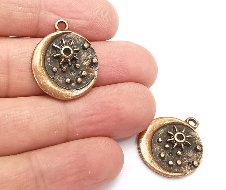 Moon Star Charms Crescent Pendant Antique Copper Plated Charms (24x20mm) G27958