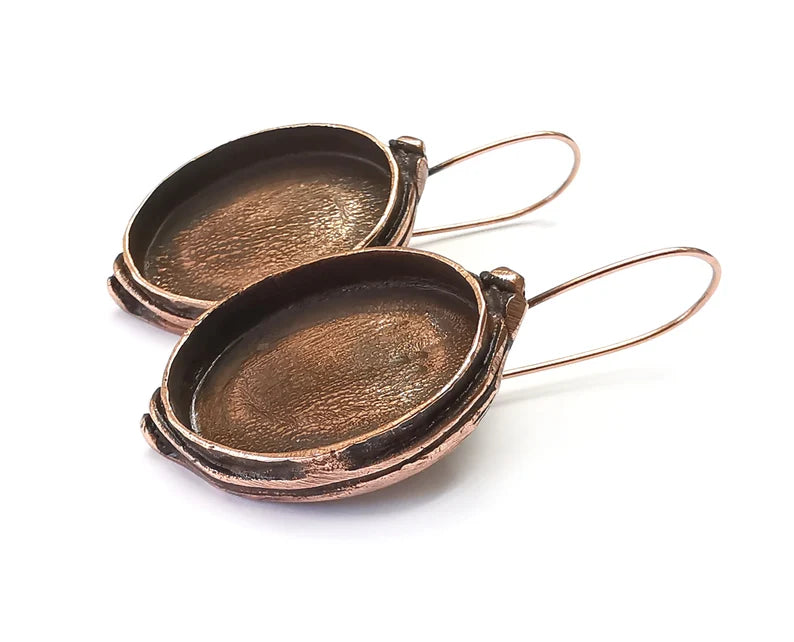 Earring Blank Base Settings Resin Blank Cabochon Base inlay Blank Mountings Antique Copper Plated Brass (25x18mm blank) 1 Set G27977