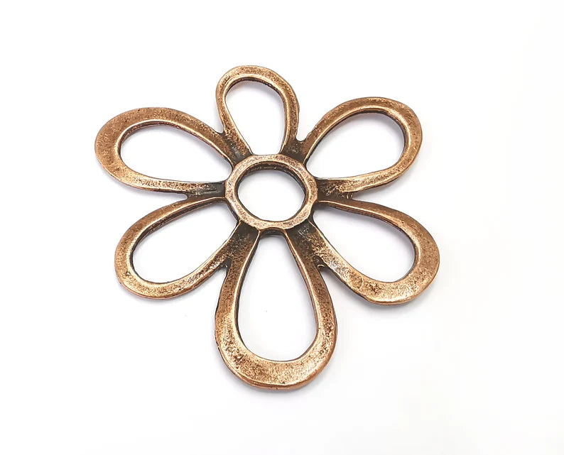 Flower Charms Pendant Antique Copper Plated Charms (75mm) G27986