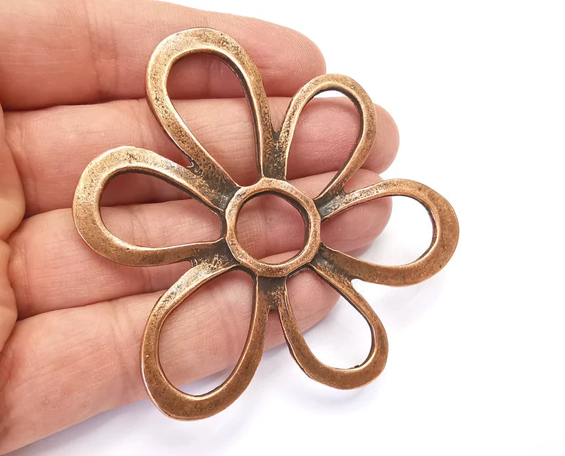 Flower Charms Pendant Antique Copper Plated Charms (75mm) G27986