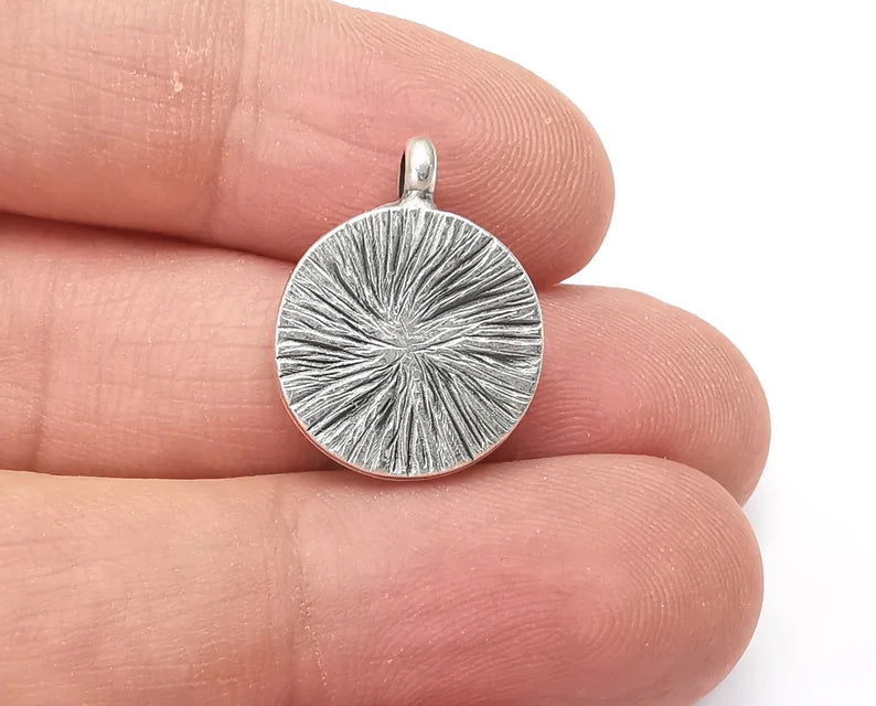 Round Pendant Blanks, Resin Bezel Bases, Mosaic Mountings, Dry flower Frame, Polymer Clay base, Antique Silver Plated (14mm) G28131