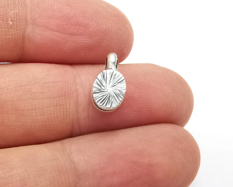Oval Pendant Blanks, Resin Bezel Bases, Mosaic Mountings, Dry flower Frame, Polymer Clay base, Antique Silver Plated (6x4mm) G28140