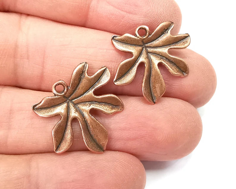 Leaf Charms Antique Copper Plated (24x21mm) G28146