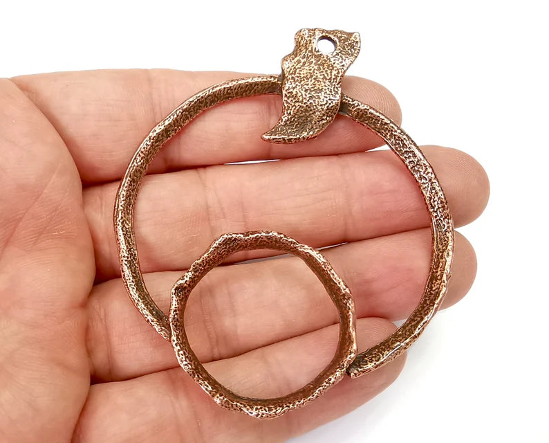 Ethnic Antique Copper Pendant Antique Copper Plated (75x64mm) G28149