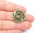 Crescent Moon Star Charms Round Bronze Blank Bezel Pendant Antique Bronze Plated (8mm Blank) G28159