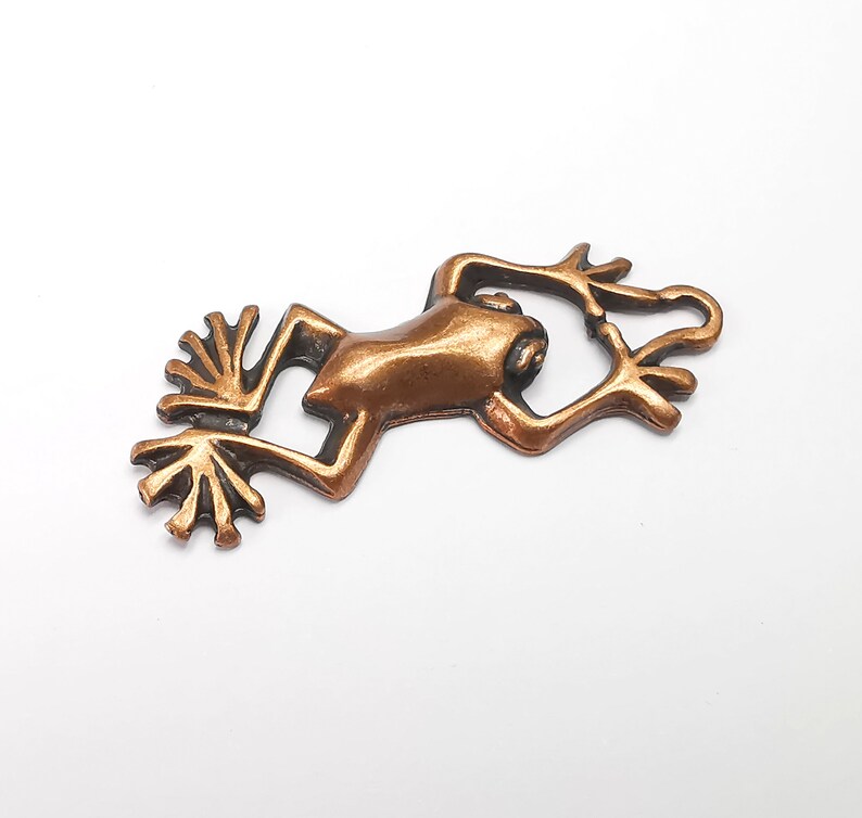 Frog Charms, Dangle Earring, DIY Charms, Antique Copper Plated Pendant (50x20mm) G28164