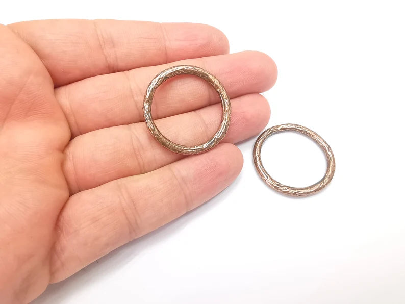 Copper Hoop Circle Connector Findings Antique Copper Plated Circle (32mm) G28190