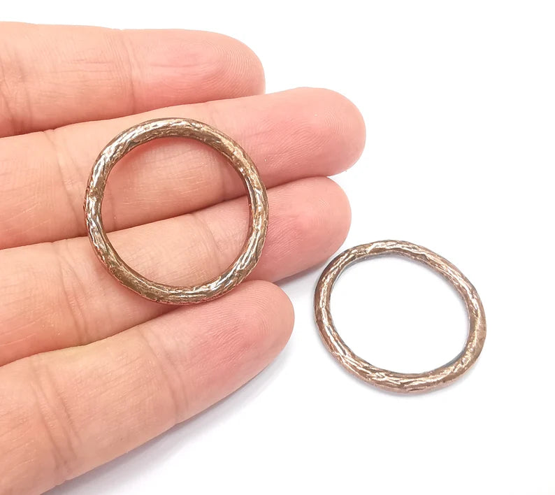 Copper Hoop Circle Connector Findings Antique Copper Plated Circle (32mm) G28190